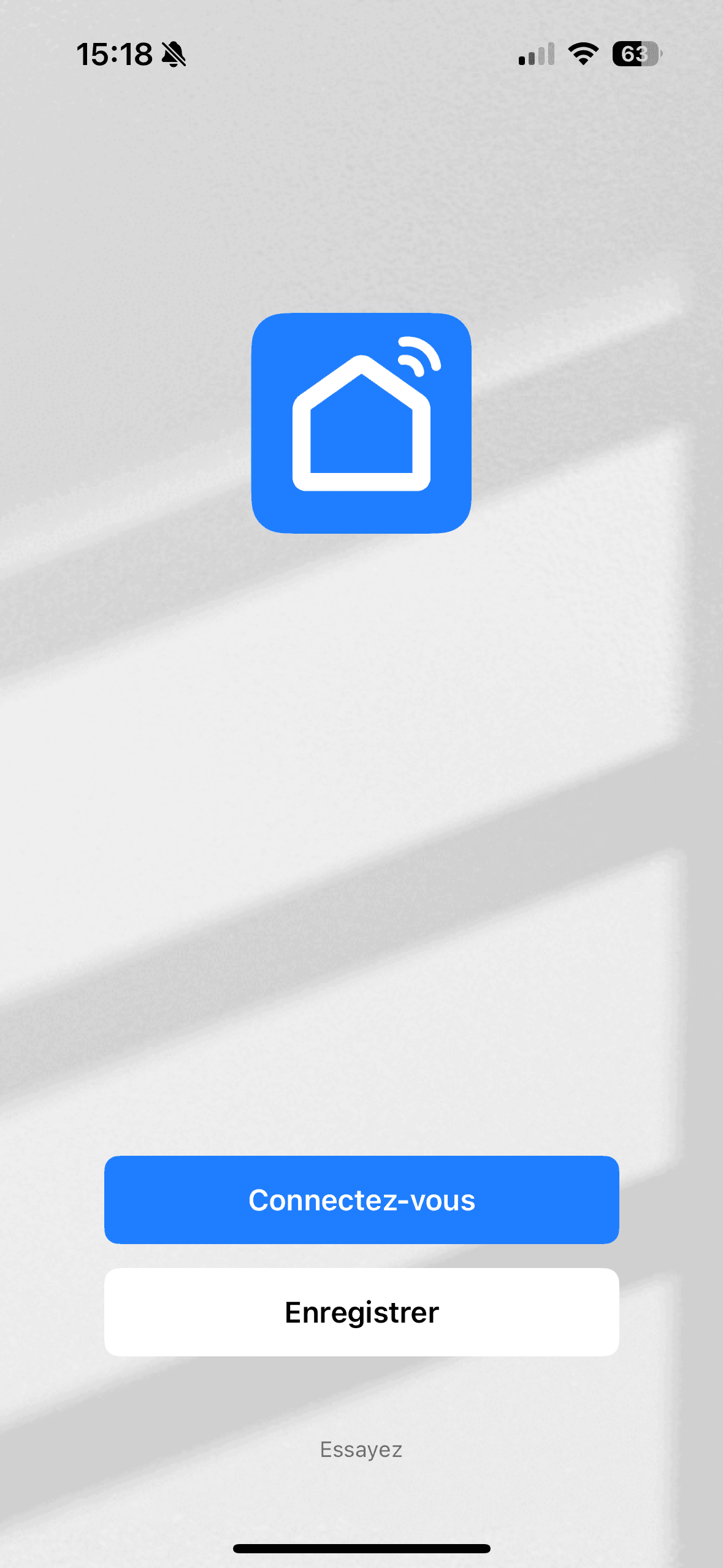 Écran d'accueil de l'application Smart Life.