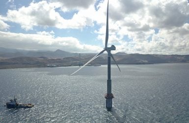 Canaries : une éolienne offshore télescopique, moins chère et plus facile à installer